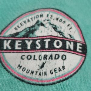 🎿L  KEYSTONE APRES SKI LONG SLEEVE MINT GREEN tshirt Large XS EXTRA SMALL